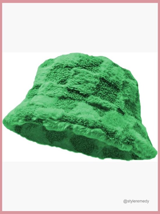Faux Fur Bucket Hat Adjustable Drawstring Lightweight Windproof main image 5